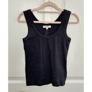 Madewell (Re)generative Cotton Ribbed Scoopneck Tank TopJet Black Size XS